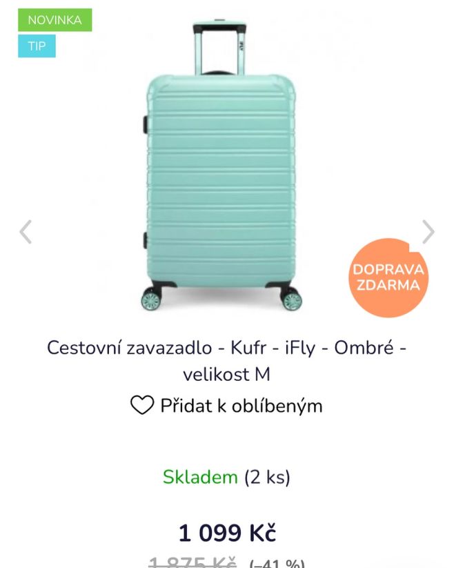 https://www.milujemekufry.com/cestovni-zavazadlo-kufr-ifly-ombre-velikost-m/?variantId=6223 #holidays #holiday #travel...